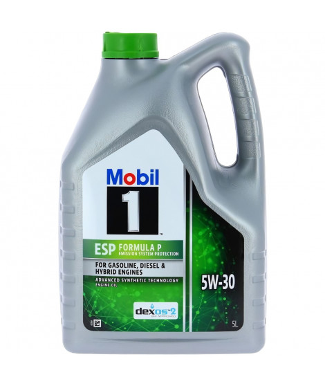 Bidon huile de moteur - MOBIL1 - 5W30 ESP Formula P - 5 L - 4 saisons