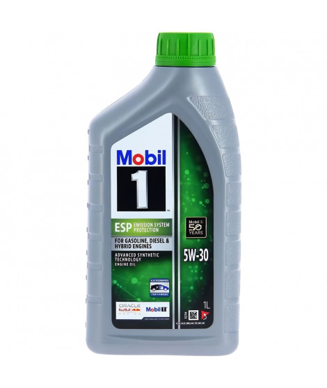 Bidon huile de moteur - MOBIL1 - 5W30 ESP - 1 L - 4 saisons