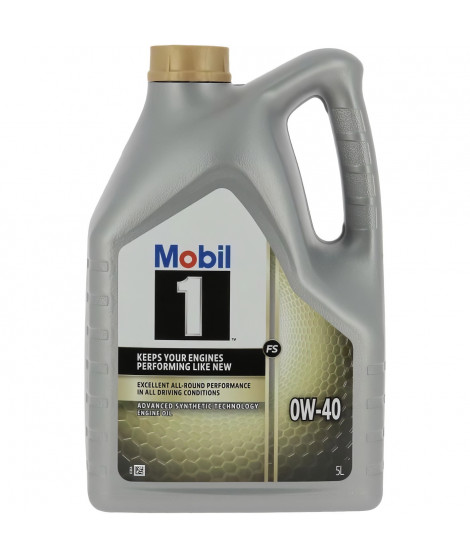 Bidon huile de moteur - MOBIL1 - 0W-40 FS - 5 L - 4 saisons