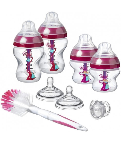 TOMMEE TIPPEE Biberon Anti-Colique Avancé, Kit Naissance pour Nouveau-né, Rose