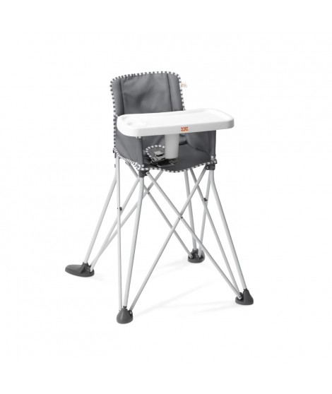 BRIGHT STARTS Chaise haute pliable Pop 'N Dine, avec Sac de transport, Tablette porte-gobelet, Déhoussable et lavable