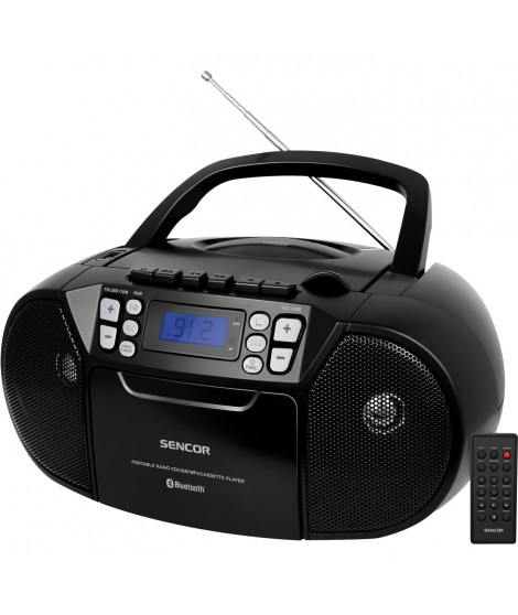 Lecteur CD / Casettes - SENCOR - SPT 3907 B - 4 W - Bluetooth - Noir