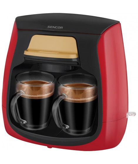Machine a café - SENCOR - SCE 2101RD - 0,3 L - 500 W - 2 tasses incluses - Rouge