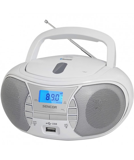 Lecteur Radio CD - SENCOR - SPT 2700 WH - 3 W - CD / Bluetooth / MP3 - Blanc