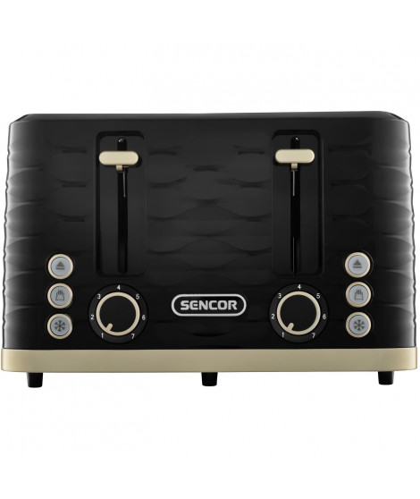 Grille-pain - SENCOR - STS 7551BK - 1600 W - 4 fentes - Noir / or