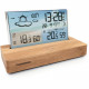 Réveil station météo - THOMSON - Bois clair - Affichage température, Hygrométrie, Double alarme, USB-C, Sonde sans fil