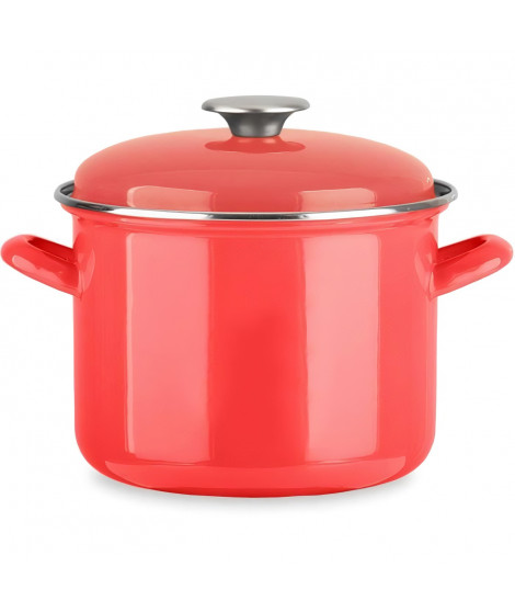 Traiteur - BAUMALU - Tous feux dont induction - Émail 22 x 16 cm - Coloris rouge