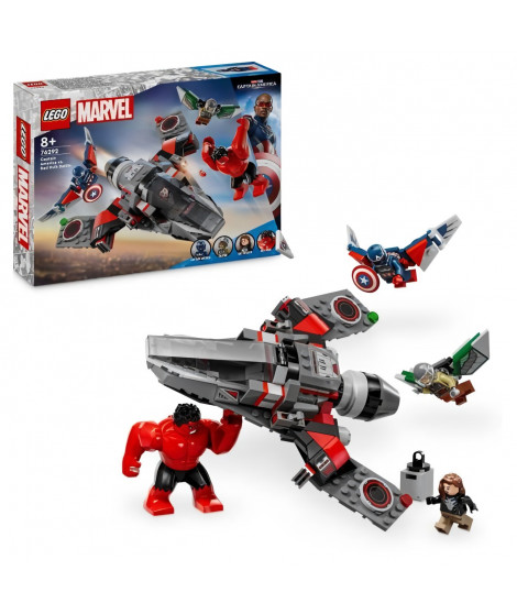 LEGO Marvel 76292 Captain America vs Hulk rouge - Avion de chasse a construire