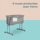 BEBECONFORT AMARA, Cododo, pliant, 2 en 1, Berceau confortable,matelas rembourré, 4 roues, pliage rapide, 0-6mois,0 a 9kg