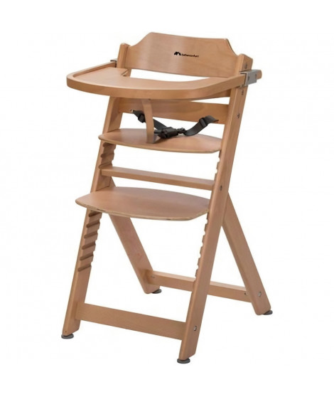 BEBECONFORT Timba Chaise haute bébé, Chaise bois, De 6 mois a 10 ans (30kg), Natural wood