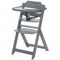 BEBECONFORT Timba Chaise haute bébé, Chaise bois, De 6 mois a 10 ans (30kg), Warm Grey