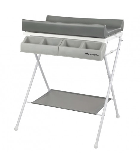 BEBECONFORT Baltic Table a langer et baignoire 2en 1, Pliable, De la naissance a 12 mois (11kg), Gray Mist