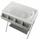 BEBECONFORT Baltic Table a langer et baignoire 2en 1, Pliable, De la naissance a 12 mois (11kg), Gray Mist