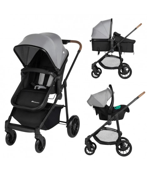 BEBECONFORT HAZE Poussette 3 en 1 i-Size - Nacelle + Siege auto Gr0+ Habillage pluie inclus - naissance jusqu'a 22Kg, Tinted …