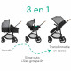 BEBECONFORT HAZE Poussette 3 en 1 i-Size - Nacelle + Siege auto Gr0+ Habillage pluie inclus - naissance jusqu'a 22Kg, Tinted …