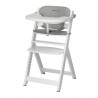 BEBECONFORT TIMBA + coussin Chaise haute bébé, Chaise bois évolutive, de 6 mois a 99 ans, Chaise White et coussin gray