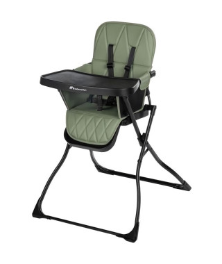 BEBECONFORT LILY Chaise haute bébé, ultra compacte et légere, confort optimal, de 6 mois a 3 ans, jusqu'a 15 kg, Mineral green