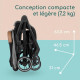 BEBECONFORT SUNLITE, Poussette ultra compacte, confortable et legere, des la naissance jusqu'a 4 ans,0 a 22 kg, Tinted Gray