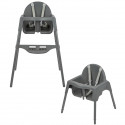 BEBECONFORT Meely Chaise haute bébé 2 en 1, évolutive en petite chaise, De 6 mois a 3 ans (15kg), Dark grey