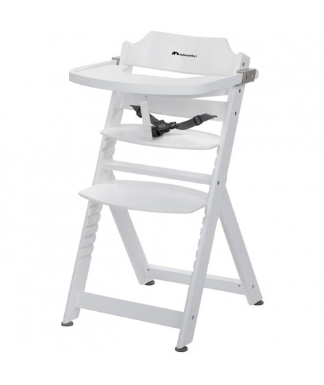 BEBECONFORT Timba Chaise haute bébé, Chaise bois, De 6 mois a 10 ans (30kg), Blanc