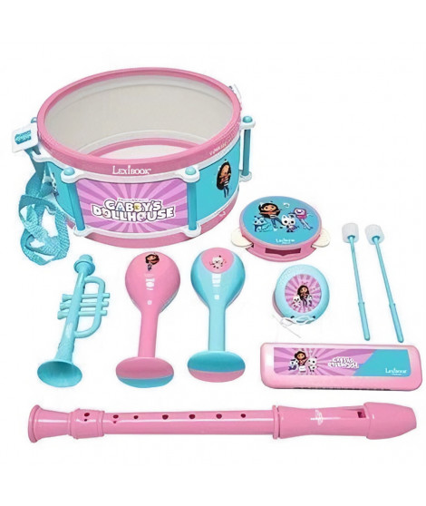 Lexibook - Set Musical Gabby et la Maison Magique - 7 instruments - Rangement dans le tambour