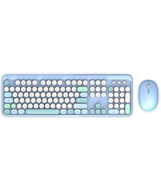 Combo sans fil clavier + souris - MOBILITY LAB - Pure Color - Bleu - Design ergonomique - Frappe discrete
