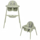 BEBECONFORT Meely Chaise haute bébé 2 en 1, évolutive en petite chaise, De 6 mois a 3 ans (15kg), Mineral Green