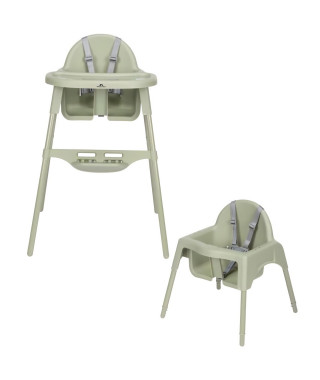 BEBECONFORT Meely Chaise haute bébé 2 en 1, évolutive en petite chaise, De 6 mois a 3 ans (15kg), Mineral Green