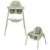 BEBECONFORT Meely Chaise haute bébé 2 en 1, évolutive en petite chaise, De 6 mois a 3 ans (15kg), Mineral Green