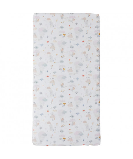 Matelas nomade Balloons - 120 x 60 x 4 cm - Blanc - TINEO