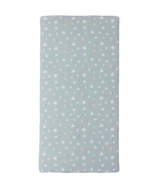 Matelas nomade Over the sea - 120 x 60 x 4 cm - Bleu - TINEO