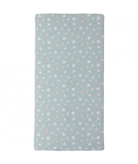 Matelas nomade Over the sea - 120 x 60 x 4 cm - Bleu - TINEO