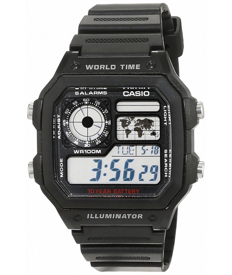 Montre - CASIO - AE-1200WH-1AVEF - Chronographe - Alarme - Résistante a l'eau 10 Bar
