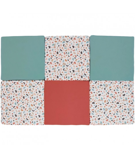 Maxi tapis d'éveil Malin - TINEO - Tapis évolutif 5-en-1 - 180 x 120 cm - Géométrique / Animaux rigolos