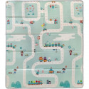 Maxi tapis d'éveil réversible - TINEO - 150 x 180 cm - Facade animaux / Circuit de voitures