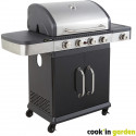 Barbecue a gaz - COOK'IN GARDEN - FIDGI 4 - 4 brûleurs + Side - Noir