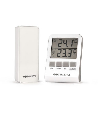 Thermometre digital intérieur/extérieur - SCS SENTINEL - HCN0062 DigiThermo indoor/outdoor - Portée : 60 m - 433 MHz - Blanc