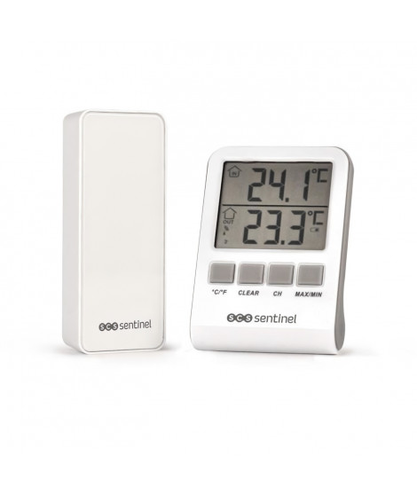 Thermometre digital intérieur/extérieur - SCS SENTINEL - HCN0062 DigiThermo indoor/outdoor - Portée : 60 m - 433 MHz - Blanc