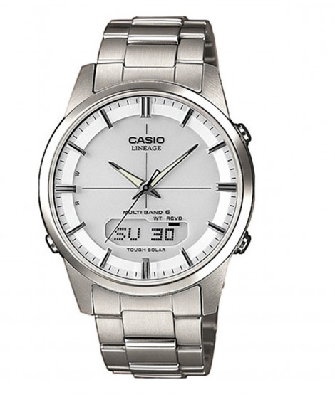 CASIO Montre solaire radio pilotée - Lineage Wave Ceptor - Blanc - Titane