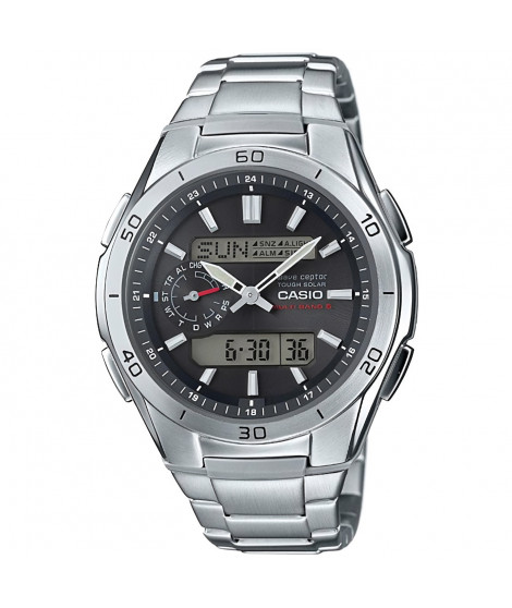 CASIO - Montre en acier inoxydable - WAVECEPTOR - Gris