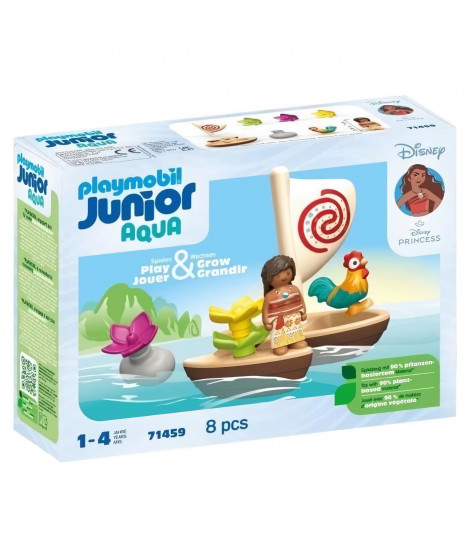 PLAYMOBIL Junior 71459 Vaiana et bateau a voile, Disney, Des 12 mois