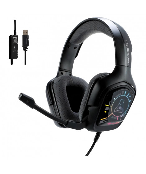 Casque Gamer Filaire - The G-Lab - KORP COBALT 7.1 - Son 7.1 Surround - USB - RGB