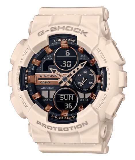 Montre - CASIO - G-Shock Classic Femme Blanc - Chrono 1/1000eme de s. - 5 alarmes - Etanche 20 bars