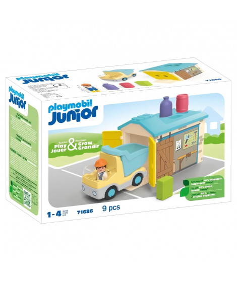 PLAYMOBIL Junior 71686 Ouvrier camion et garage, Disney, Des 12 mois