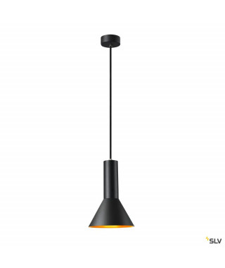 PHELIA, SUSPENSION INTERIEURE, Ø 17,5 CM, NOIR/DORE, E27, 23W MAX
