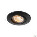 EASY-INSTALL QPAR51, ENCASTRE DE PLAFOND INTERIEUR, ROND, NOIR, GU10/QPAR51, 20W MAX, RT