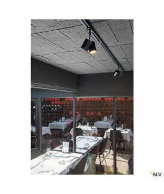 BIMA, SPOT POUR RAIL 1 ALLUMAGE INTERIEUR, DOUBLE, NOIR MAT, GU10/QPAR51, 2X 50W MAX