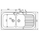 EVIER ROMANS 120X60  2 CUVES - 1 EGOUTTOIR BLANC