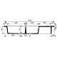 EVIER ROMANS 120X60  2 CUVES - 1 EGOUTTOIR BLANC