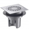 SIPHON DE SOL CHROME 150X150 HAUTEUR REGLABLE A 85MM